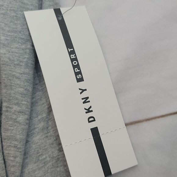 𝅺DKNY Sport Womens size XL Hooded Gray Long Sleeved Crop Top - Picture 5 of 6